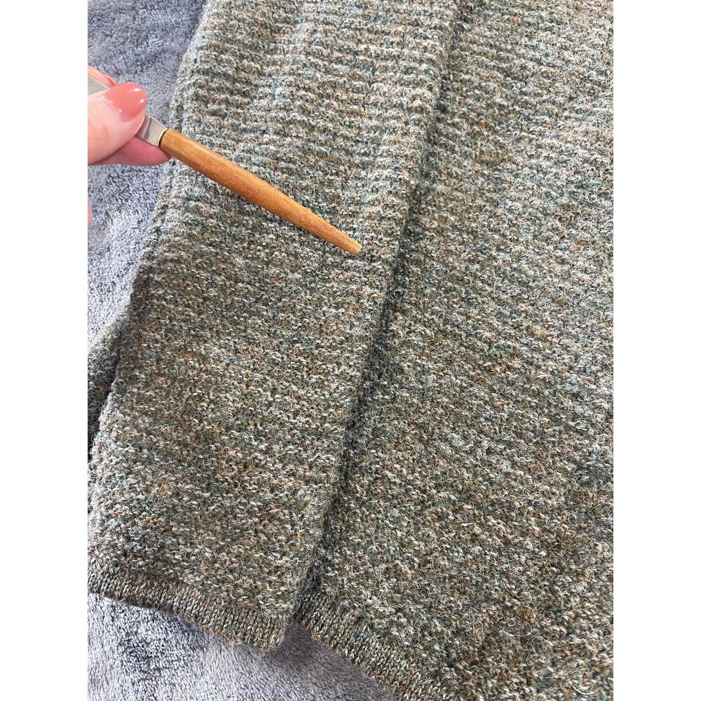 Vintage 100% Wool Tweed Cardigan Sweater Cropped Womens Large - Picture 8 of 9